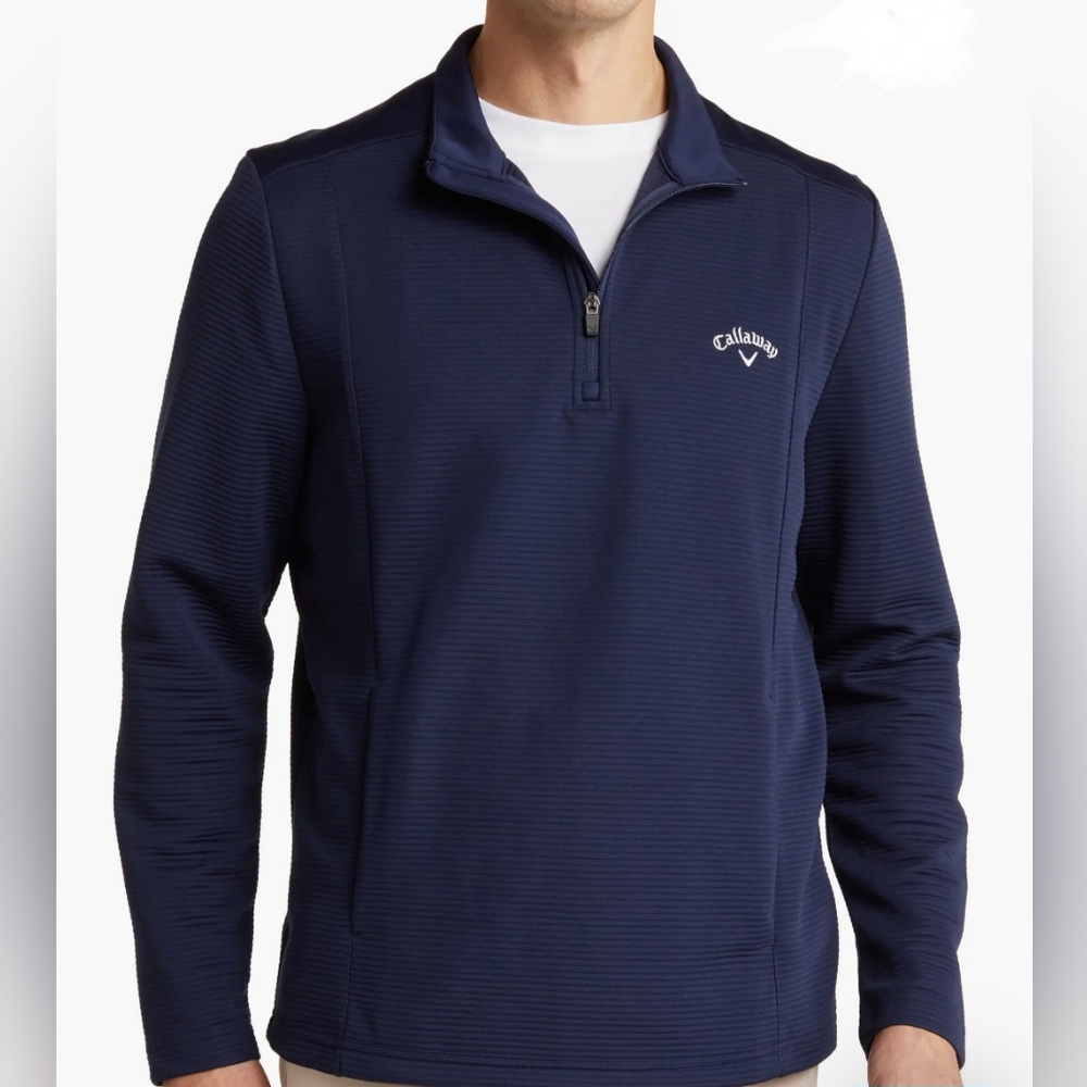Callaway Men's 1/4 Zip Pullover Navy Long-Sleeve Shirt XXL | Men's Callaway